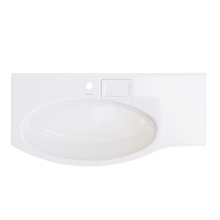 Раковина RIVA мебельная левая с крепежом 100, белая глянцевая, артикул RV.wb.100Lh