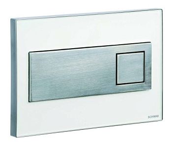 Schwab Caro, панель смыва с 2 клавишами, цвет основы белый /цвет клавиш глян. хром