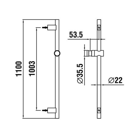 Laufen Twingliss душевая штанга 600 мм, цвет хром, артикул HF904791100000