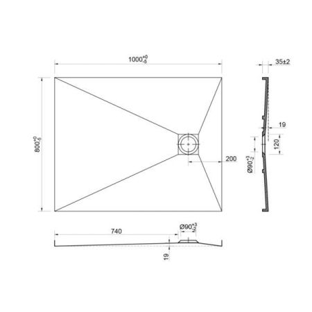 Душевой поддон из искусственного камня Vincea VST-2SR28010B 100x80 Черный матовый без сифона, артикул VST-2SR28010B