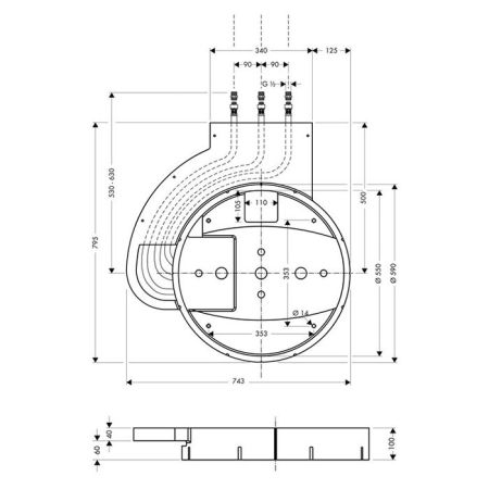 HG Скрытая часть для Raindance Rainmaker  для душевой системы Rainmaker, артикул 28412180