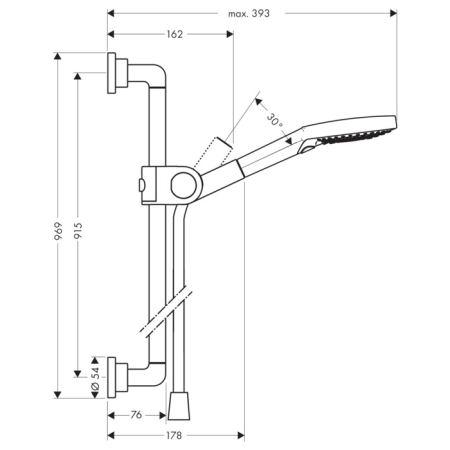 AX Citterio Душевой гарнитур (ручной душ 3jet + штанга + держаель для душа), цвет: хром