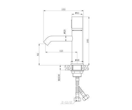 Смеситель для раковины Bronze de Luxe FOCUS 24601CM, хром, артикул 24601CM