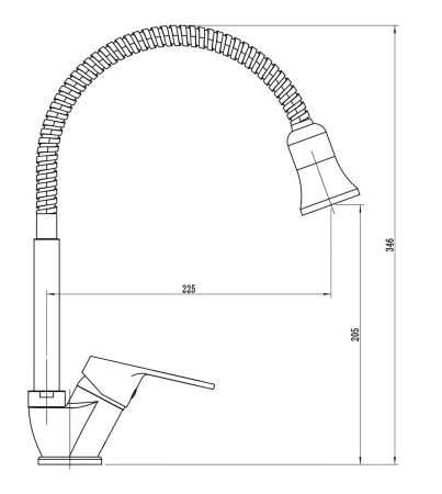 Смеситель Waveдля кухни,гибкий излив c насадкой, артикул: WA519F, артикул WA519F