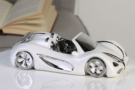 Casablanca, керамический автомобиль "Кабриолет", цвет бело-серебристый, артикул 36753
