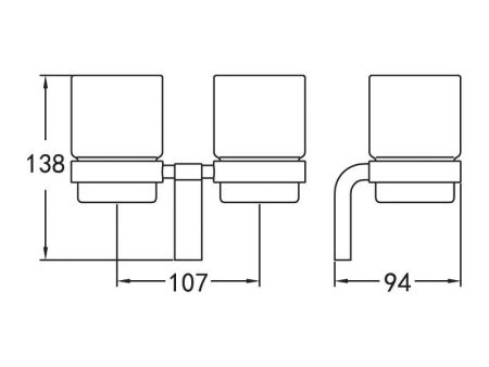 Стакан настенный двойной CEZARES ULTIMA, артикул CZR-F-8930A