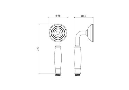 Ручной душ 65 AQUATEK AQ2008CR КЛАССИК, артикул AQ2008CR