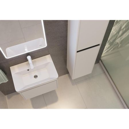 Тумба с раковиной подвесная Dreja Luxury 55 см, белый, артикул 99-2009-com