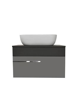 Тумба Runo Вудлайн 65 подвесная темно-серая/серая под накладной умывальник (00-00004898)