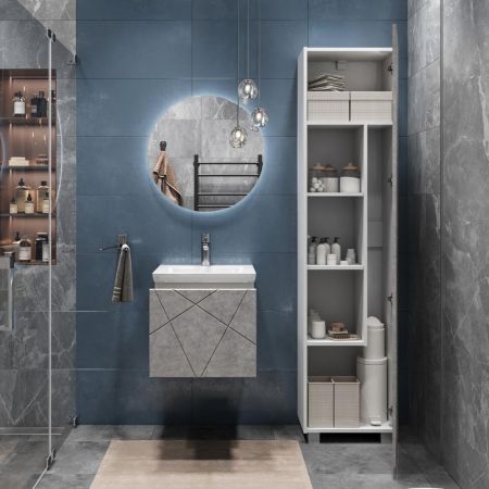 Тумба под раковину подвесная VIGO Geometry 032 бетон, 50 см, артикул 032 бетон