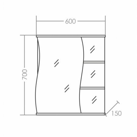 Зеркало "Волна-600" лев