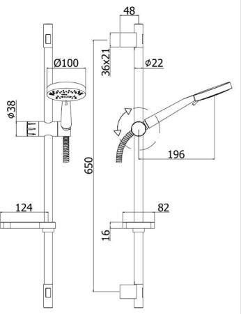 Душевой гарнитур Paffoni Luna ZSAL206CR, артикул ZSAL206CR