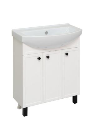 Тумба Runo Римини 75 белая под умывальник 00-00001183 (Best 75) (00-00001255), артикул 00-00001255