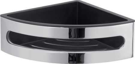 Gedy, решётка угловая 1-уровневая c пластиковым вкладышем (19х19хh7,5), цвет хром - черный пластик, артикул A680(43)