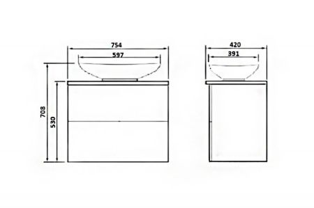Тумба с раковиной Orange Otto 75 Ot-75TuMDF+G60 Белая, артикул Ot-75TuMDF+G60