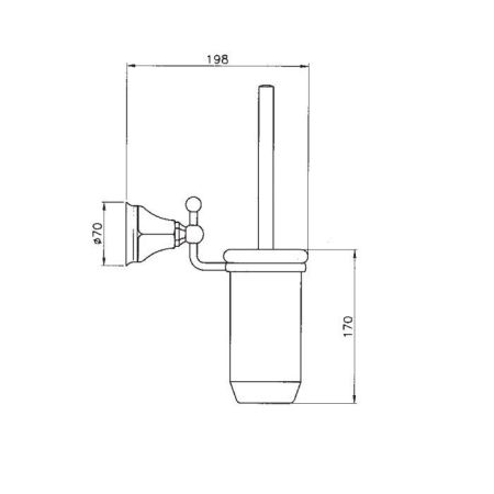 Nicolazzi Teide Ершик для унитаза подвесной, цвет: хром/белый, артикул 1490CR05