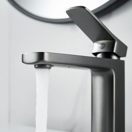 Смеситель для раковины Raffine F0199T, оружейная сталь