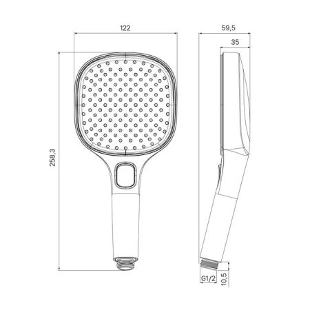 Лейка для душа Milardo черная матовая 3F Ideal Spa (ILS3FB0M18), артикул ILS3FB0M18