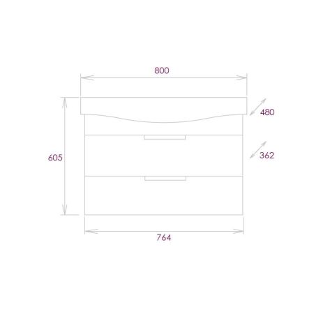 Тумба Onika Девис 80 подвесная, бетон чикаго (ум. Беверли 80), артикул 108048