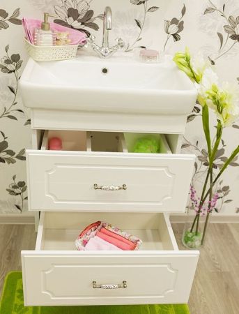 Тумба для раковины Sanflor Ксения 60 Н0000000127 подвесная Белая