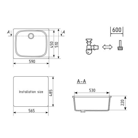 Кухонная мойка Ulgran U-408-302, песочный, артикул U-408-302