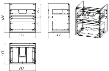 Тумба Nyborg 60, 2 ящика, белая, артикул OW06.01.00