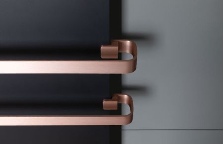 Полотенцесушитель электрический Allen Brau Infinity 120x44 с рейлингом 2.0 и креплением, медь браш