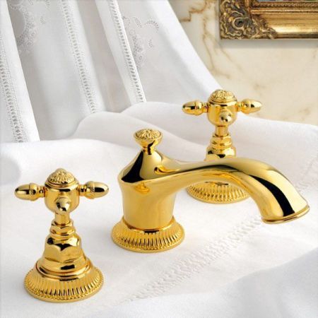 Nicolazzi Impero Смеситель для раковины на 3 отверстия, цвет: золото, артикул 1208GO36