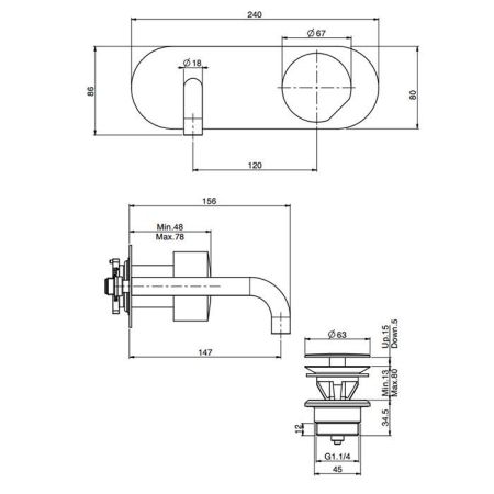 Fima Carlo Frattini SO Ручка для смесителя, цвет: чёрный матовый