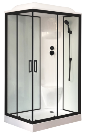 Душевая кабина Royal Bath  RB 8120HP6-WT-BL (белое/прозрачное) правая, артикул RB8120HP6-WT-BL-R