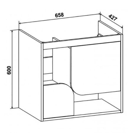 Тумба под раковину Runo Сити 70 4620750028787 подвесная Скандинавский Дуб Белая
