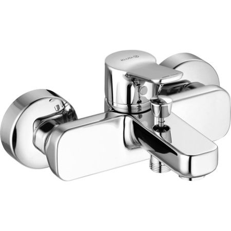 Смеситель для ванны и душа, Kludi, Pure&Easy, тип открывания воды-однорычажный, тип регулирования воды-керамический картридж, монтаж-настенный, отверстия для монтажа-2, вынос излива, мм-145, автоматическое переключение душ/ванна, отвод для душа G 1/2, цве, артикул 376810565