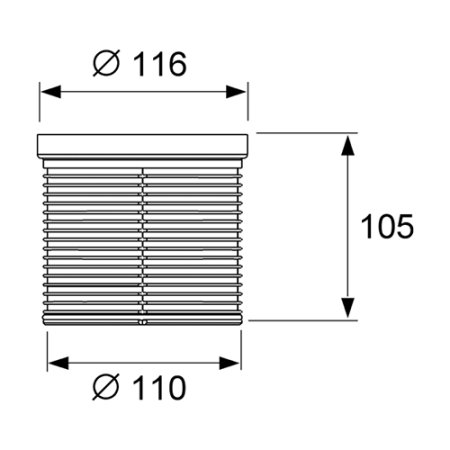 Удлинитель без фланца, без решетки, артикул 3660006