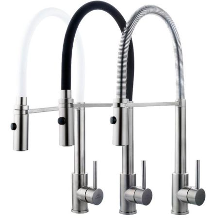 Смеситель для кухни с гибким изливом FASHUN A54111-3, сатин