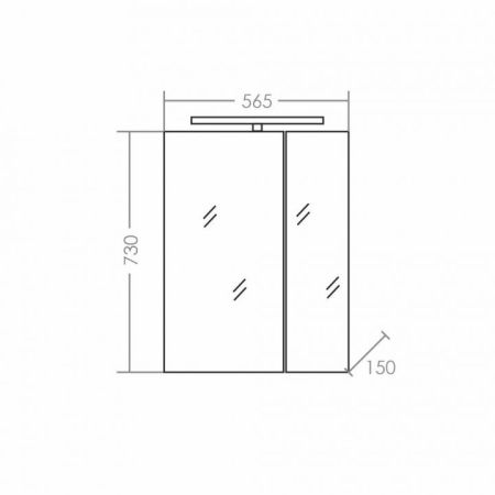 Зеркальный шкаф "Стандарт 60"  свет, артикул 113005
