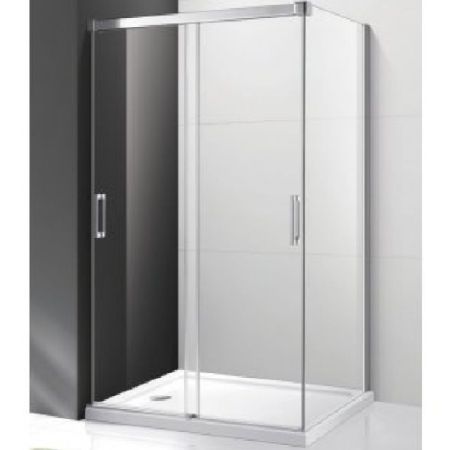 Душевая стенка Cezares Tandem Soft FIX 100 профиль Хром стекло прозрачное, артикул TANDEM-SOFT-FIX-100-C-Cr-IV