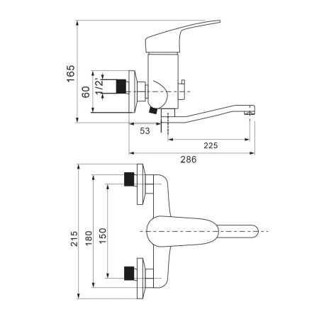 Смеситель для ванны WesnaArt OCEAN OCE12-321, хром, артикул OCE12-321