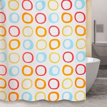 Штора для ванной комнаты Savol S-01820G1, круги