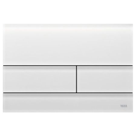 Клавиша смыва, TECE, TECEsquare II, для унитаза, ширина, мм-220, глубина, мм-7, высота, мм-150, тип смыва-двойной, тип управления-механический, материал-стекло, цвет-белый сатинированный, артикул 9240824