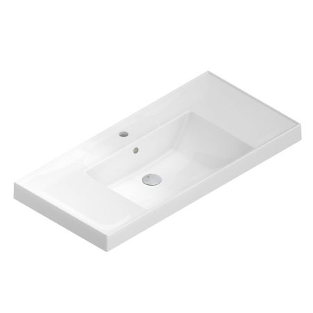 Раковина CUBO подвесная\мебельная 100, белая глянцевая, артикул CU.wb.100