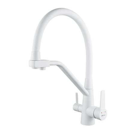 Смеситель для кухни с подключением фильтра Shevanik S968C, белый, артикул S968C