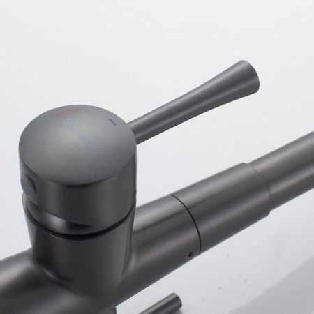 Смеситель для кухни с подключением фильтра Shevanik S528T, оружейная сталь, артикул S528T