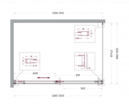 SOFT_CLOSE-1-AH-1-140/90-C-GM Душевой уголок, артикул SOFT_CLOSE-1-AH-1-140/90-C-GM