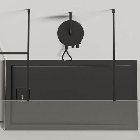 Salini CAPRI Поддон 1500х800х82мм, с сифоном, мат-л: S-Ston, матовый, RAL9011, артикул 120221MRF RAL9011