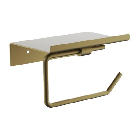 Держатель для туалетной бумаги с полочкой Maretti Torino Gold TRG51P13, брашированное золото, артикул TRG51P13