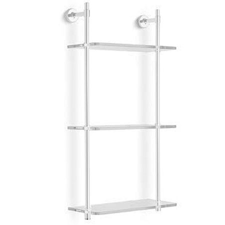 Bertocci Cinquecento Стеллаж с 3 стеклянными полками 30х62 см, цвет: белый матовый