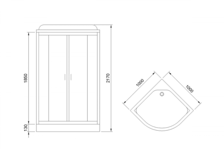 Душевая кабина Royal Bath  RB 100HK6-BT-CH (черное/прозрачное), артикул RB100HK6-BT-CH