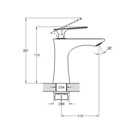 Смеситель для раковины G.Lauf LOT1-A010PW, хром/белый
