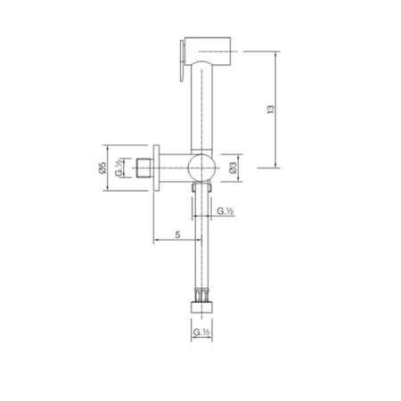 CISAL Shower Гигиенический комплект со шлангом 120 см,вывод с держателем, цвет Oro, артикул A300790024