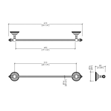 Devon Black Diamond Полотенцедержатель 61 см, цвет: никель блестящий, артикул BLKD508NK